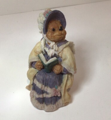 Vintage Albert E Price Victorian Bear Reading Resin Figurine