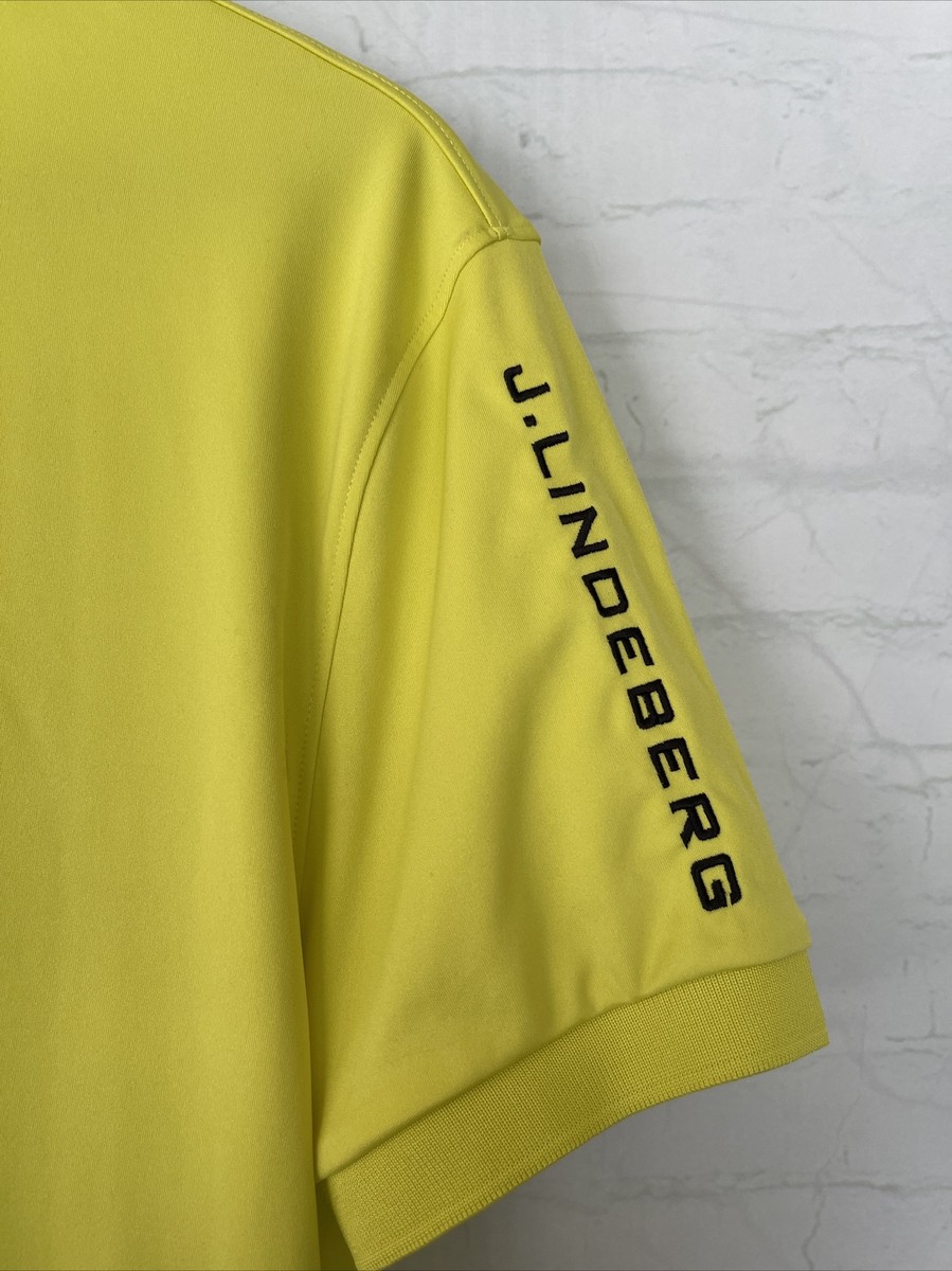 J Lindeberg M Tour Tech Regular Fit Tx Jersey Golf Polo - Yellow