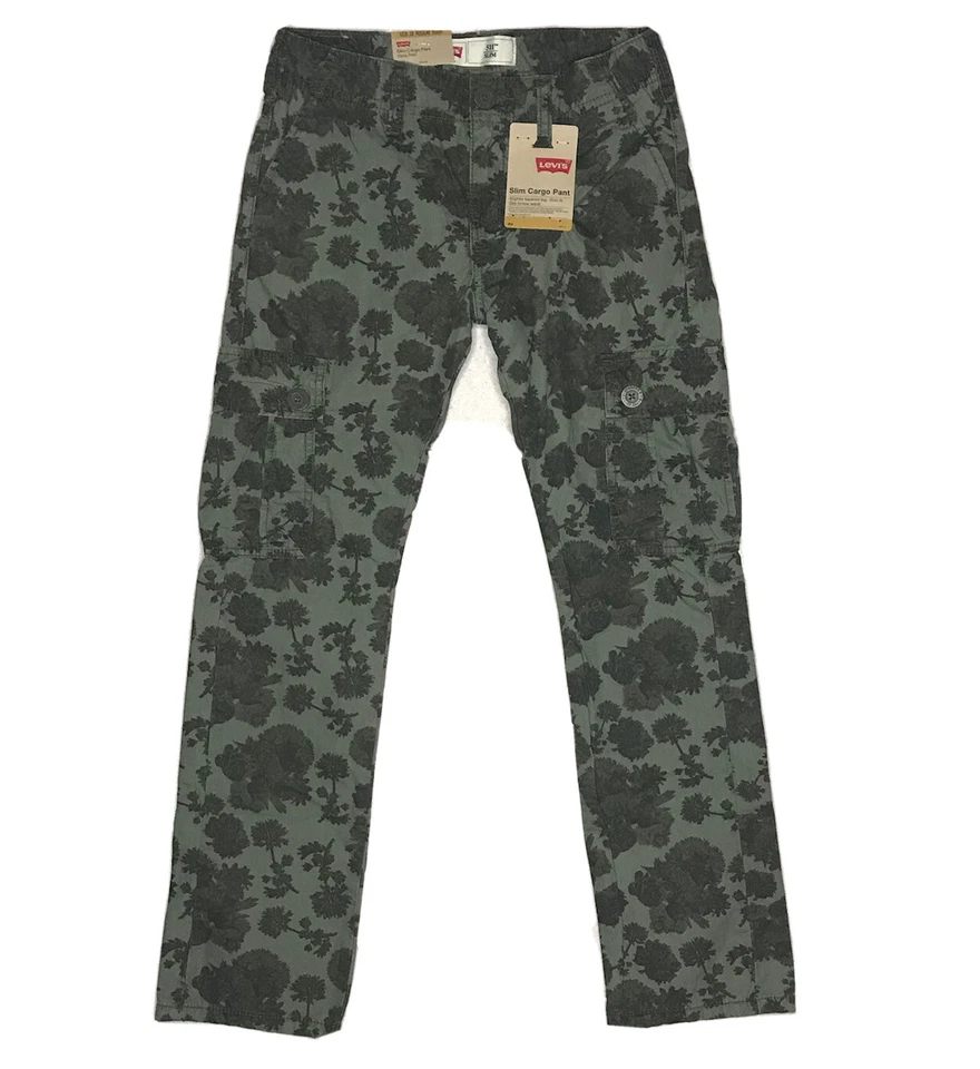 Levis Pants Kids 10 Regular 25X25 Green Flora 511 Slim Cargo Tapered Leg NWT - Image 2 of 4