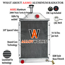 2 Row Aluminum Radiator For Massey Ferguson Tractors 165,185,188 885579M93