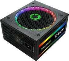 Game Max 1050W Modular Gaming PSU 140cmm Quiet RGB LED Fan 80 Plus Gold PCI-E UK