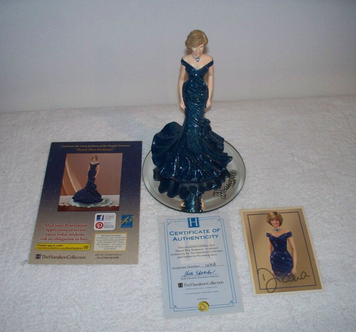 PRINCESS DIANA ROYAL BLUE RADIANCE FIGURE HAMILTON COLLECTION COA TRAVOLTA DRESS