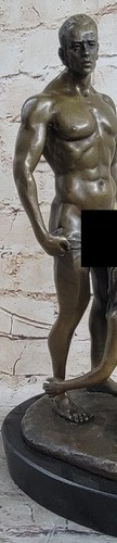 Estatuilla de bronce decoración arte erótico naturaleza sueño de todo hombre obra de arte - Imagen 2 de 5