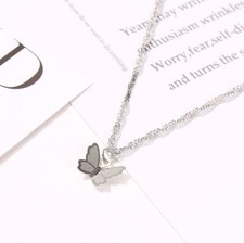 Magical Butterfly Pendant On Chain Silver Necklace