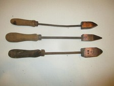 3 vintage  antique soldering irons in used condition / antique old tool 