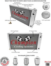 Ar Champion 3 Row Radiator 17x281.51.75-1968-1977 Chevrolet El Camino Ls Swap