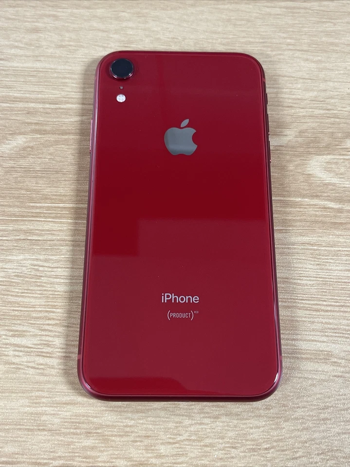 Carcasa trasera iPhone XR marco de vidrio de repuesto rojo original OEM grado B Foto 2 de 3