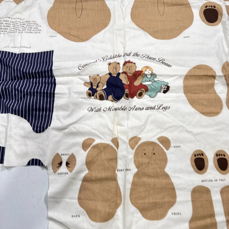 Joan Kessler Concord Panel Tela Ricitos de Oro y los Tres Osos Algodón Foto 4 de 4