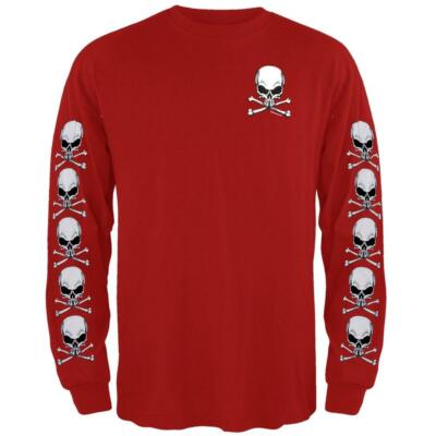 希少 NEXUSⅦ skull cross bones L/S tee Skull & Crossbones Red Long Sleeve T-Shirt | eBay