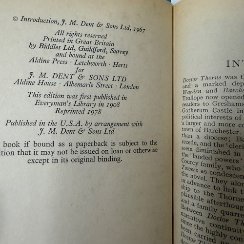 Doctor Throne By Anthony Trollope 1978 Everyman Library Vintage Hardcover HBDJ - Picture 15 of 21