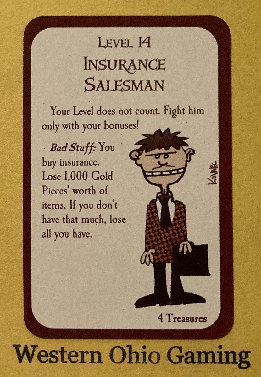 Munchkin Level 14 Insurance Salesman Card USED Steve Jackson Games