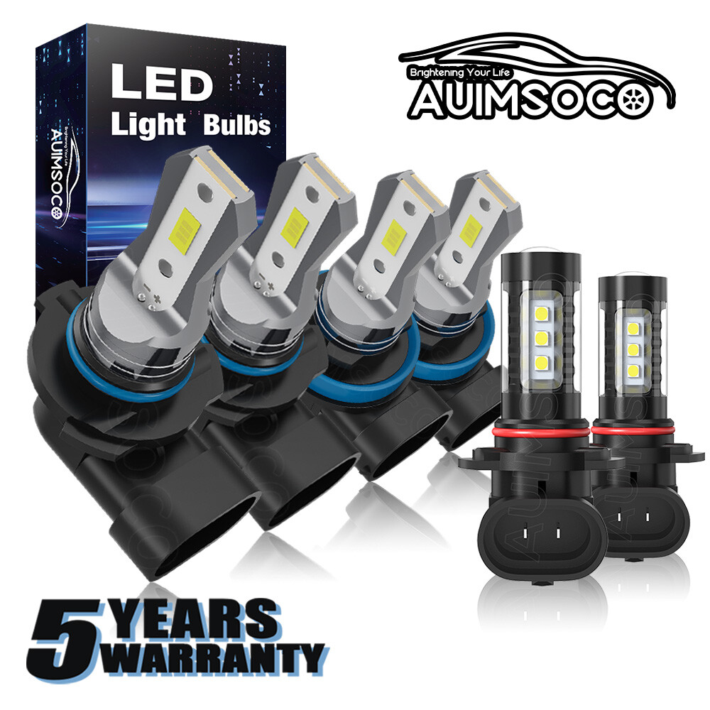 For Ford F 150 2015-2023 6x Combo LED Headlight High Low Beam + Fog Light Bulbs