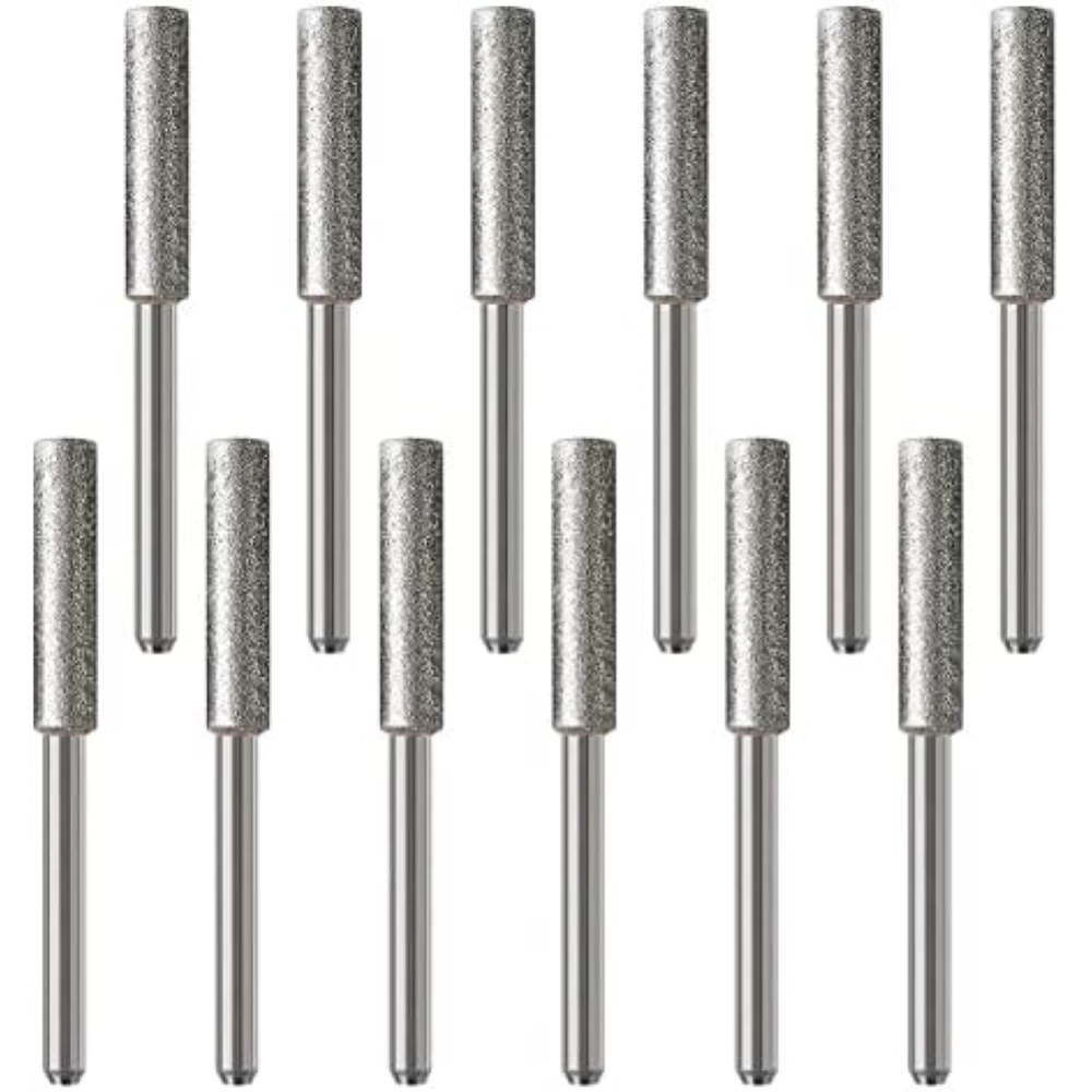 VGOL 12PCS 4.8mm Diamante Chainsaw Sharpener Burr Grinding Stone File Affilatura