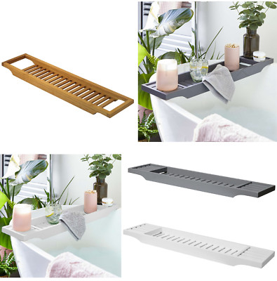 Bambus Holz & Kunststoff Badewanne Regal Bad Ordnung Tablett Aufbewahrung Caddy Organizer