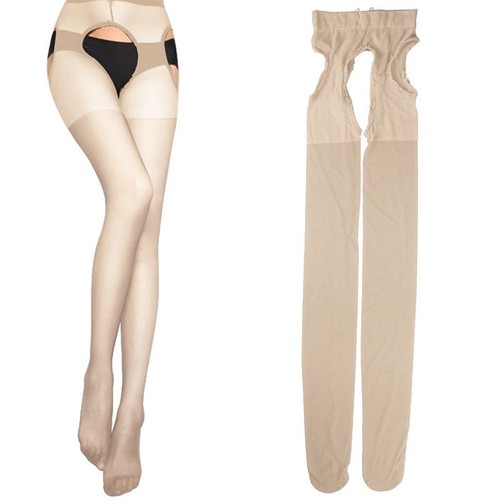 Damenstrumpfhosen mit offenem Schritt Strumpfhose krückenlos durchsichtig Hosenträger Strümpfe Strumpfhose - Bild 8 von 15