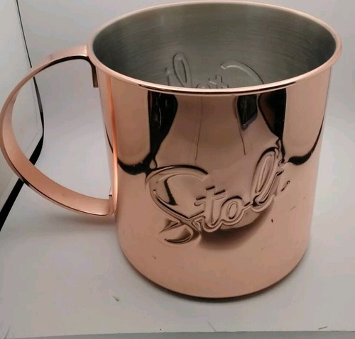 Giant Stoli Mug Moscow Mule Copper Stainless Steel Cup 6.5 tall x6.5" wide