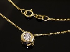 585 Goldkette mit kleinem Diamant Anhänger 6,8 mm 45 cm Länge