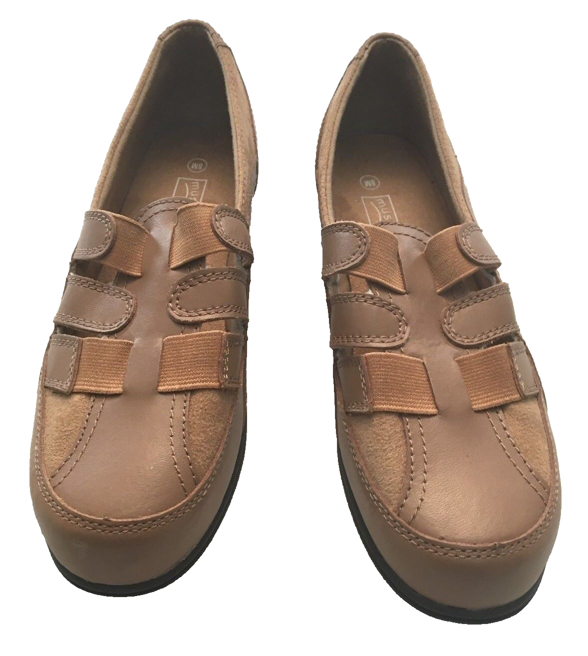 Mushrooms Women's Size US 8.5 M Tan Leather Woven Loafers Flats Comfort