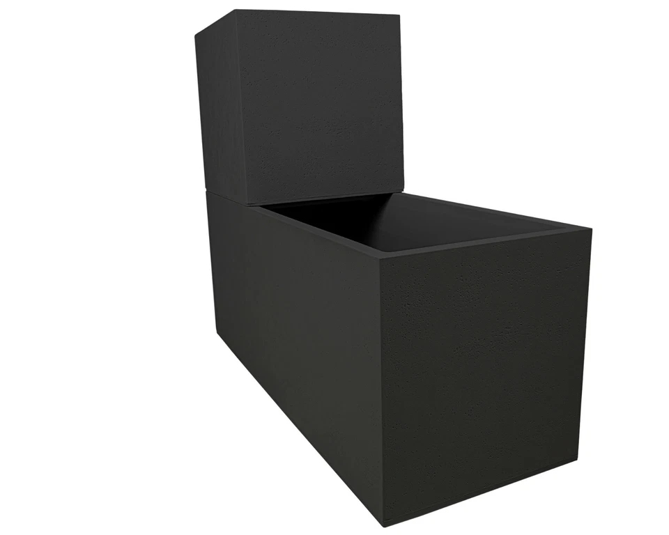 Pflanzkübel rechteckig Vulkan Blumenkasten mit Wasserspeicher Blumenkübel Basalt - Bild 2 von 4