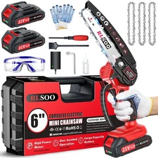 Mini Chainsaw, 6 Inch Mini Chainsaw Cordless, 2024 Upgraded Portable Handheld...