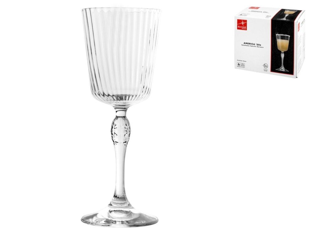 Pack Of 6 Transparent Glass Cocktail Glasses Model America '20