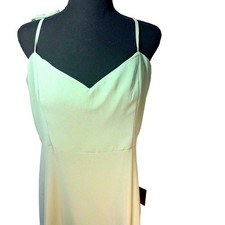 Lulus Maxi Dress Womens XL Sage Green Tie Strap V-Neck Side Slit Formal Wedding