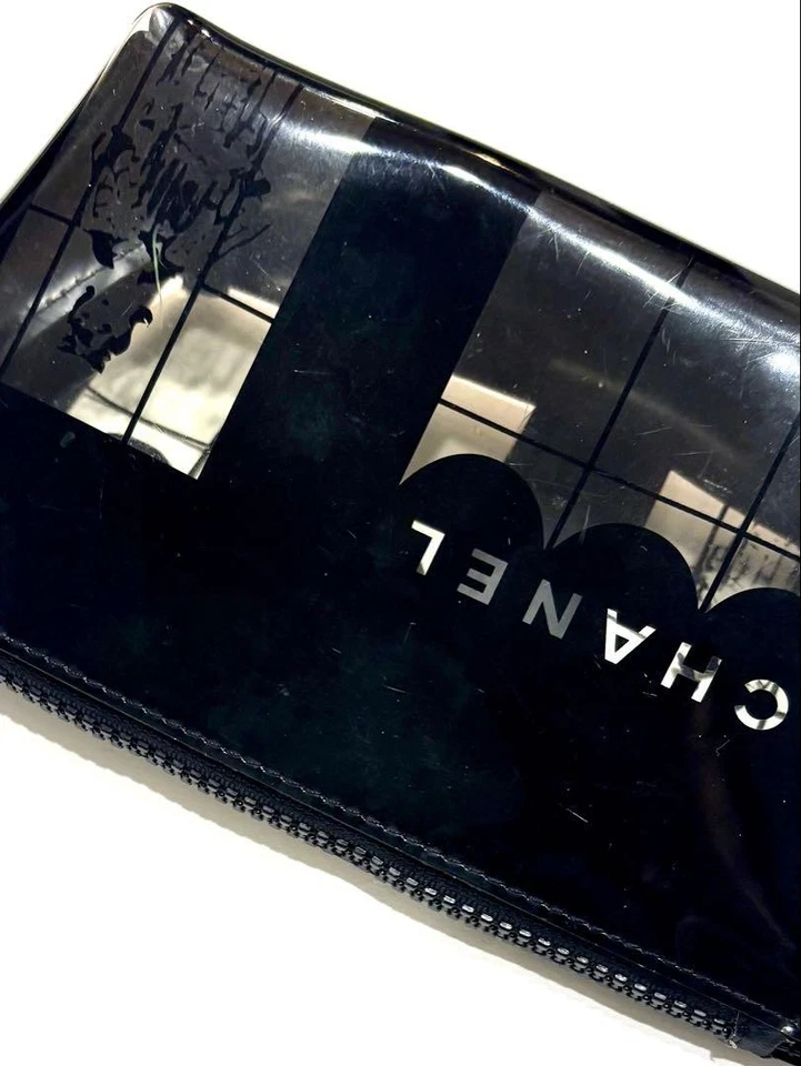 Auténtico bolso de vinilo CHANEL negro transparente para mujer Francia 121289 Foto 4 de 4