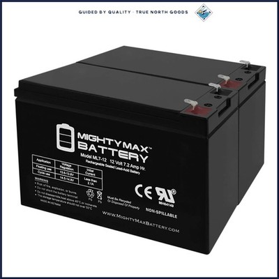 High Performance 12 Volt Batteries, 7.2 AH Rechargeable, 2 Pack for Reliability