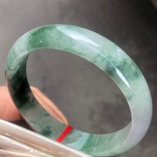 Certified Natural Grade AAA Ice Green Burmese Jade jadeite bracelet bangle 56MM