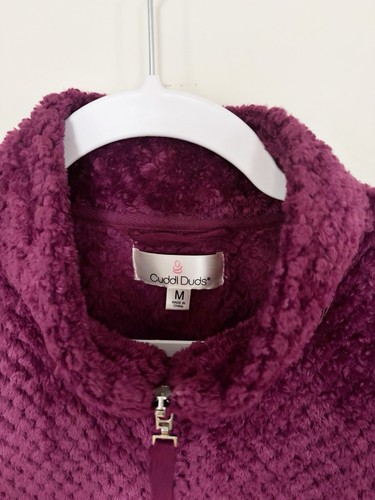 Cuddl Duds Damen Full Zip Langarm Soft Fleece Magenta Sweatshirt Größe M - Bild 2 von 3