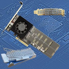 4 NVMe SSDs Adapters Card PCIe4.0 x8 Support Fast Speed Data Transfer Aluminum
