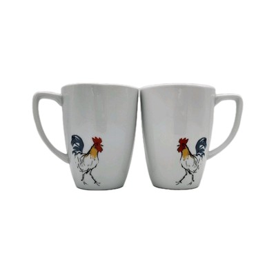 Corelle Coordinates Mugs Country Dawn Rooster Coffee Tea Cup Farm Chicken 12 oz