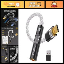 USB C to 3.5mm Audio Adapter, HiFi DAC Amplifier, Silver-Plated Cable, Aux Don