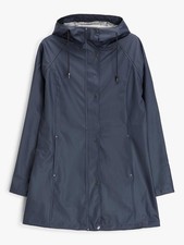 NEW Ilse Jacobsen Hornbæk 87 Womens Waterproof Polyester Raincoat Navy - Size 14