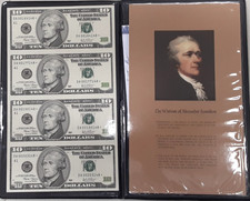 Sheet of 4 2003 $10 FRN's Boston Dist. *STAR* Notes Marin/Snow  CU in Folder