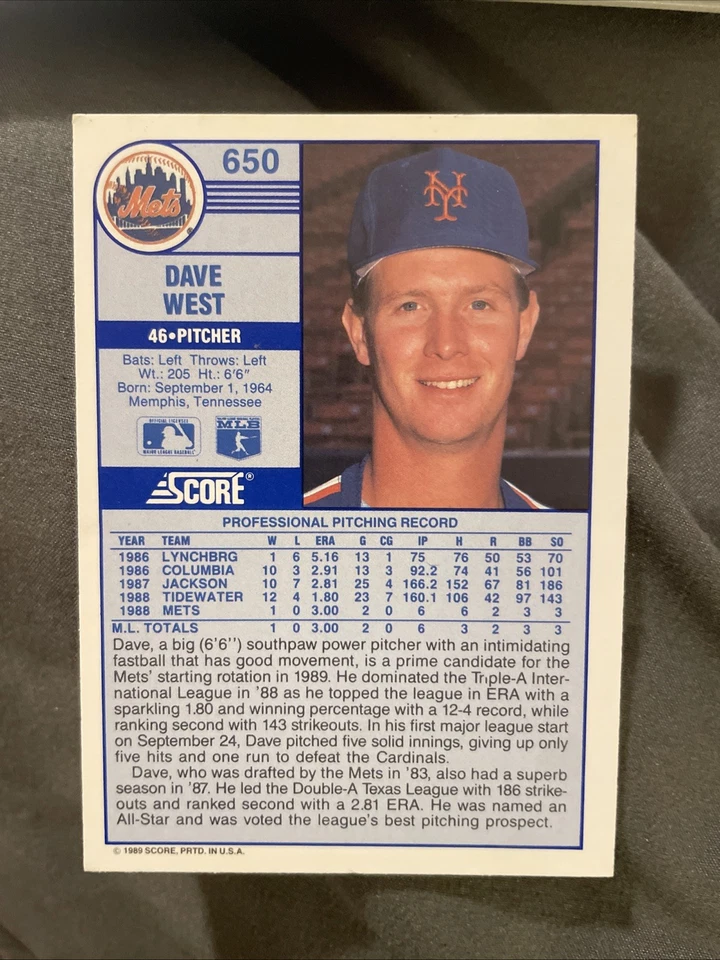 Partitura 1989 - David West #650 (RC) Foto 2 de 2