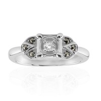 0,06Ct Diamant Markasit Sterling Silber Ring- Echtschmuck