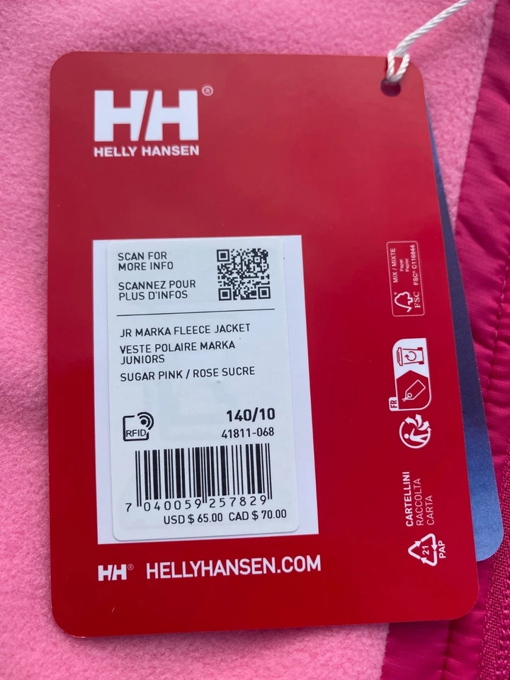 Chaqueta polar ROSA Helly Hansen para niñas $65, talla: 10 Foto 2 de 4