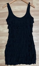 Express Jersey Ruffle Tank Dress Women’s XS Black Stretch Modal Bodycon