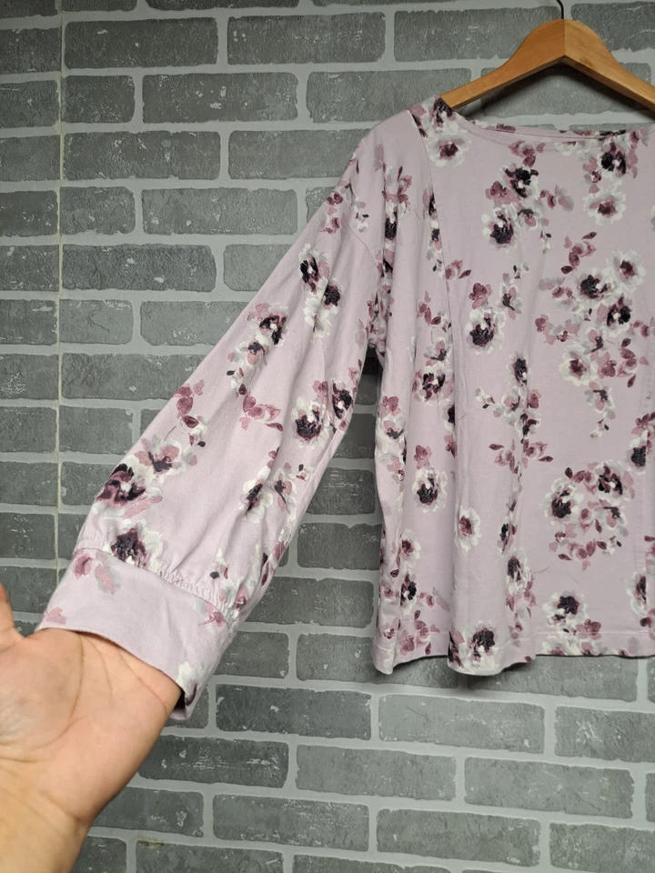 J. Jill Womens Organic Cotton Pure Jill Seamed Boat-Neck Sweatshirt Size Large - Image 4 of 4