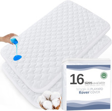 Pack and Play Mattress Pad Protector 38" X 26", 2 Pack Waterproof Pack and Play