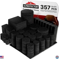 357 Pcs Black Felt Furniture Pads - Heavy Duty Floor Protectors for All Surfaces