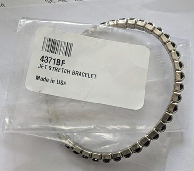New Touchstone Crystal Jet Stretch Bracelet