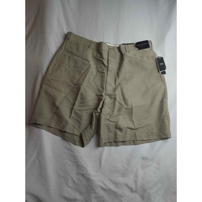 Alfani Mens Performance Shorts Khaki Tan Flexible Waistband Size 36 Inseam 8.75