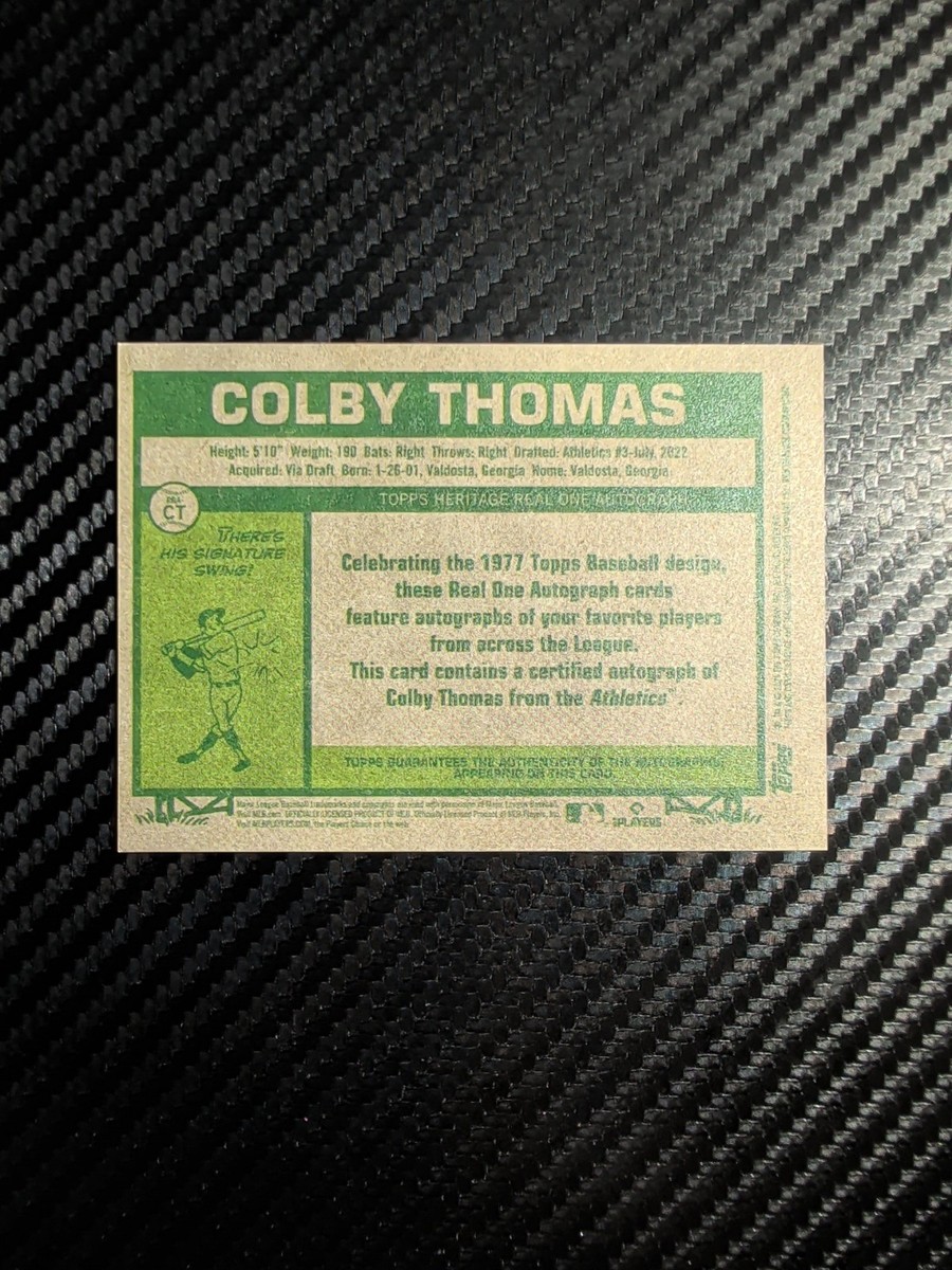 2026 Topps Heritage Colby Thomas RC Real One Auto On Card #ROA-CT