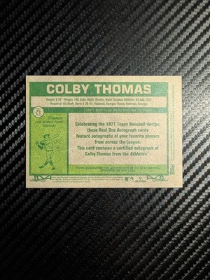 2026 Topps Heritage Colby Thomas RC Real One Auto On Card #ROA-CT 
