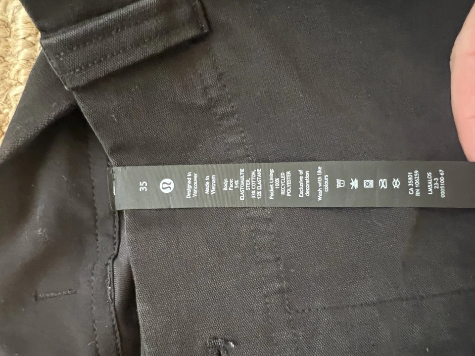 Lululemon Men's Utilitech Stretch Cropped Carpenter Pant, 35 Waist, Black - Image 3 of 3