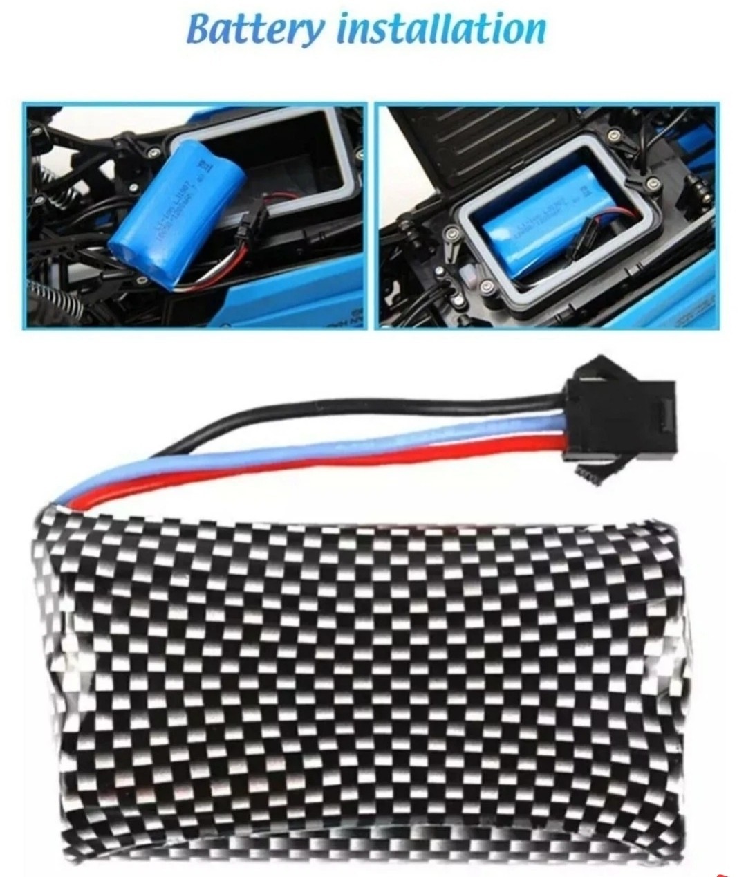 7.4V 18650 Li-io Rechargeable Battery (1500mAh) for RC Cars Stunt RC Cars Toys 
