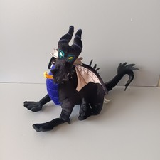 Disney World Maleficent Dragon Plush Sleeping Beauty Villain Black Purple 12"