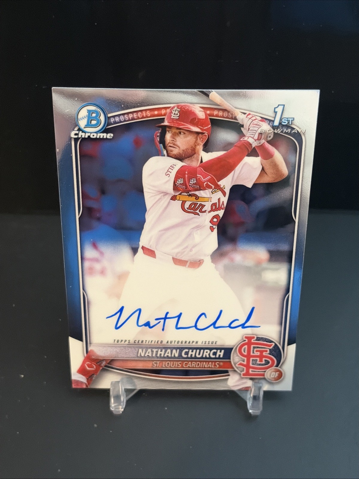 2025 Bowman Chrome - Prospect Autographs Nathan Church Cardinals 1st Bowman